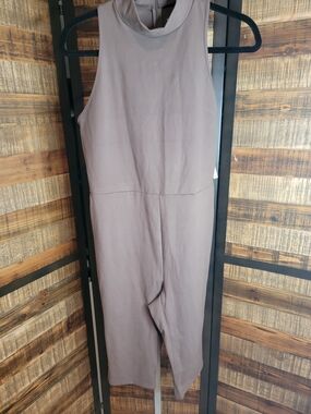 wild fable Sleeveless Mock Neck Jumpsuit in Taupe Gray